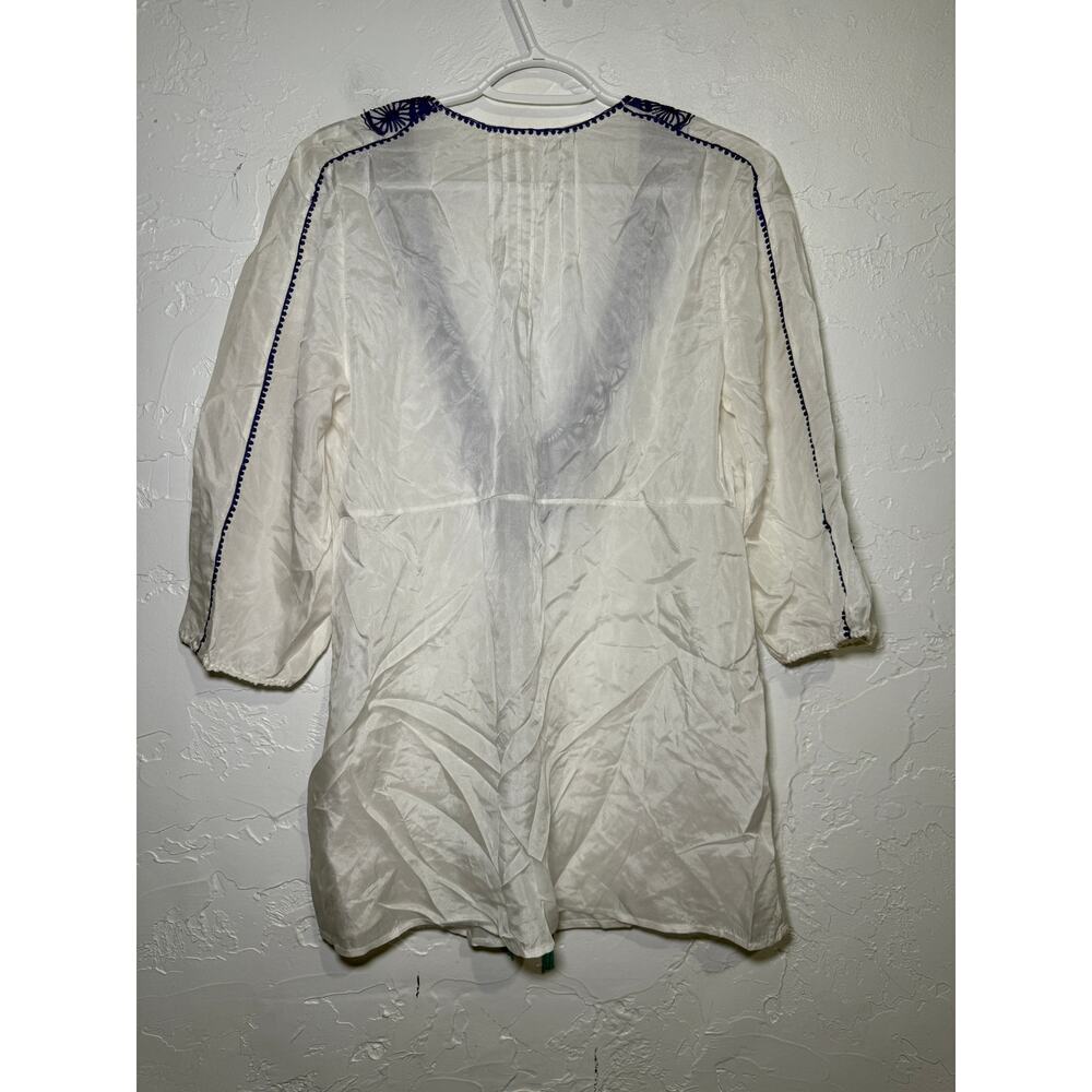 Nougat London 100% silk blouse womens 3 large bohemian‎ prairie boho chic - Picture 5 of 8